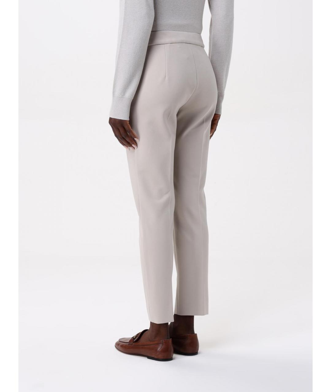 MAX MARA Бежевые прямые брюки, фото 4
