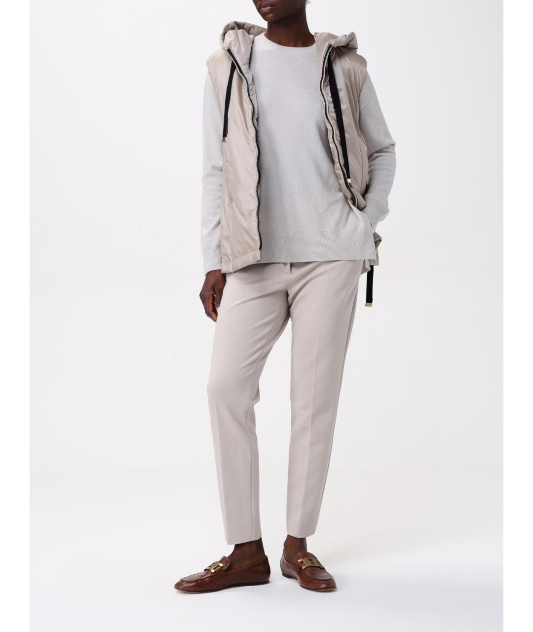 MAX MARA Бежевые прямые брюки, фото 3