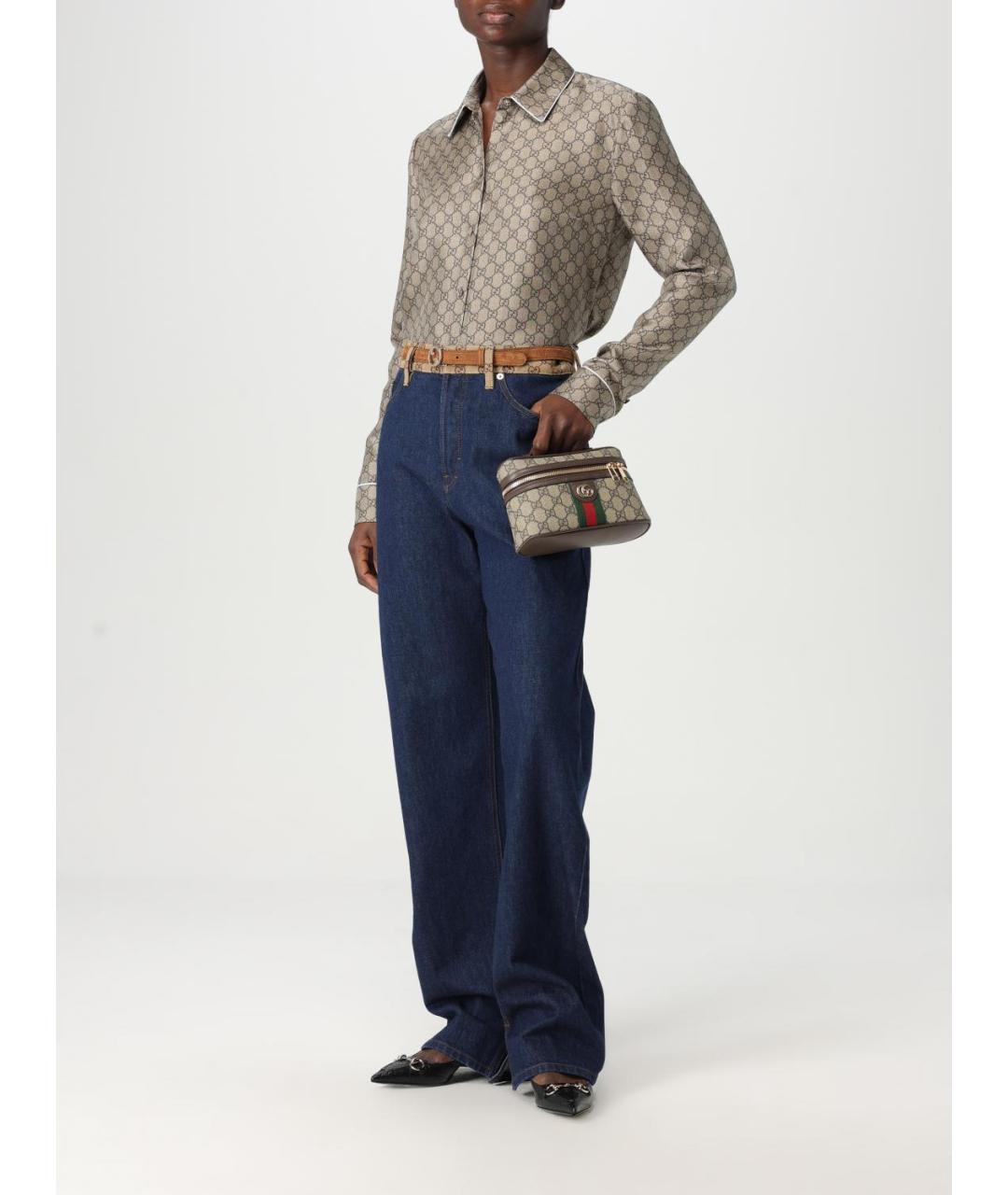 GUCCI Синие хлопковые прямые джинсы, фото 3