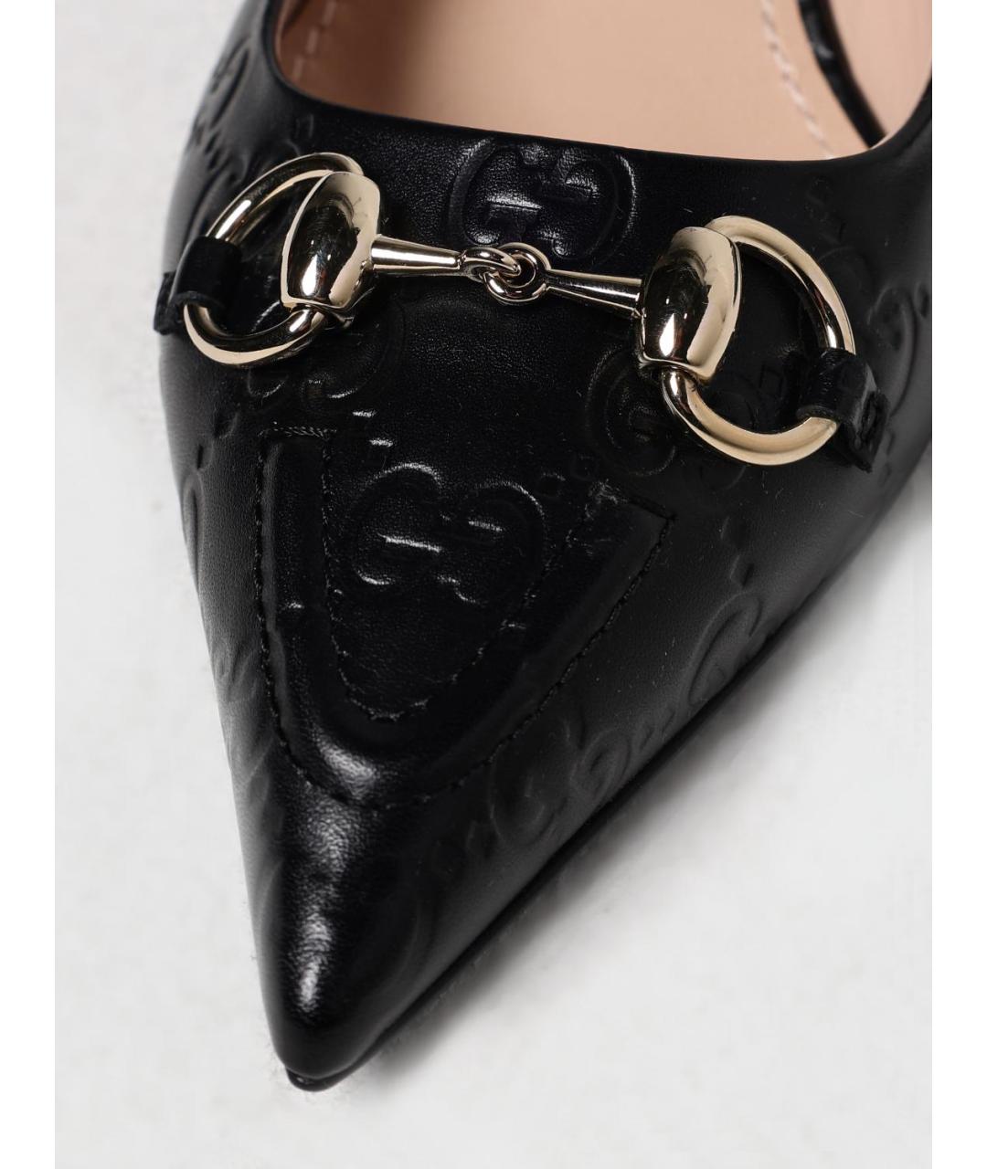 GUCCI Черные кожаные туфли, фото 4