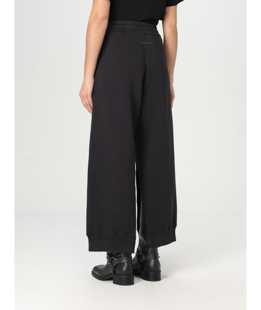 MM6 MAISON MARGIELA Черные хлопковые прямые брюки, фото 4