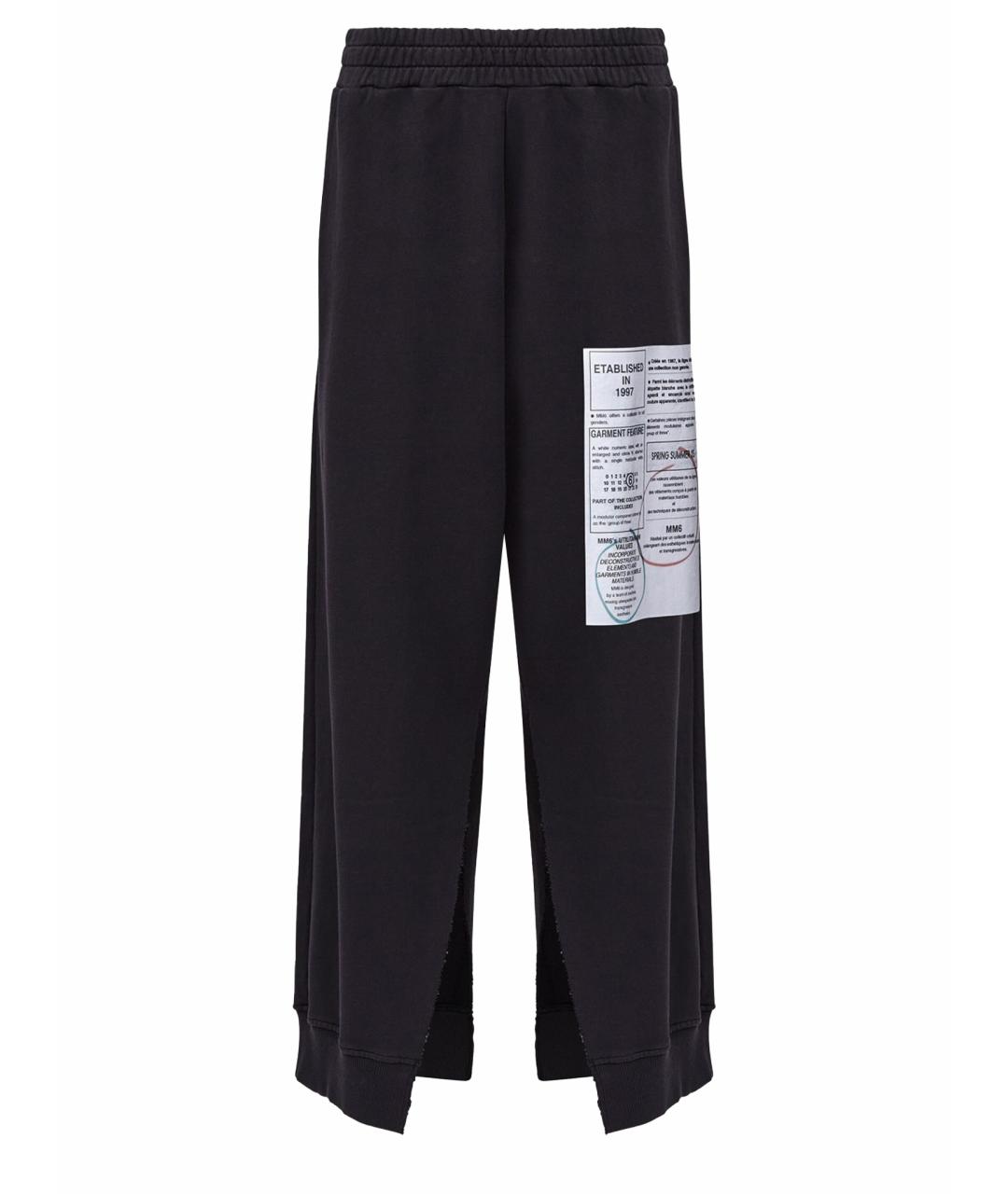 MM6 MAISON MARGIELA Черные хлопковые прямые брюки, фото 1