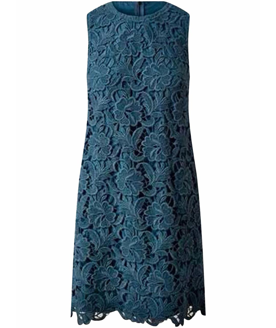 DOLCE&GABBANA Синее кружевное вечернее платье, фото 1
