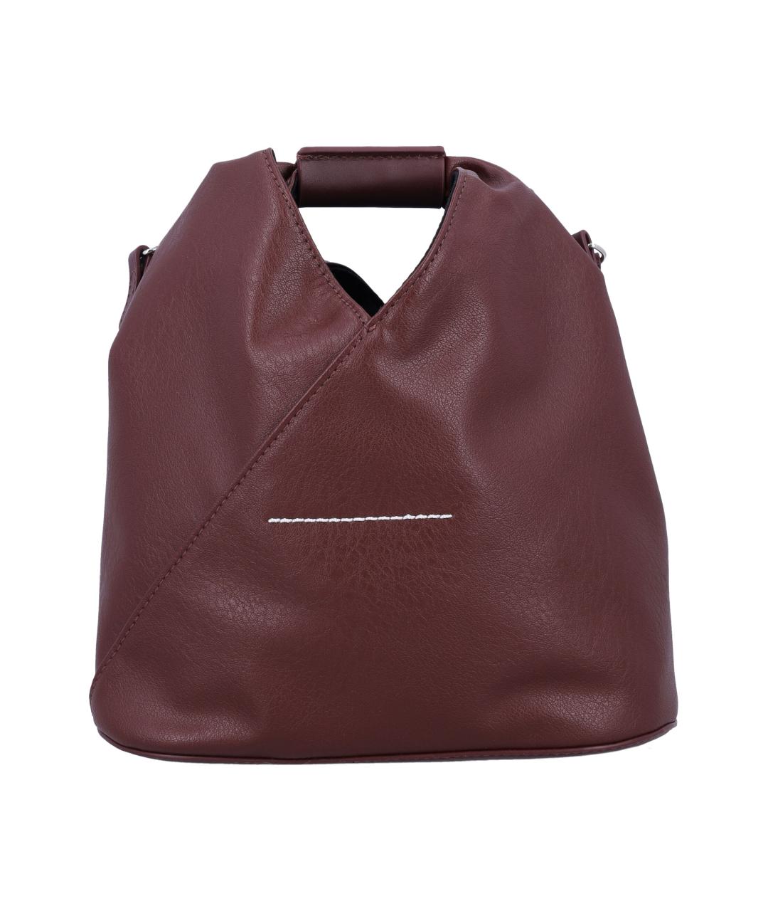 MM6 MAISON MARGIELA Бордовая сумка тоут из искусственной кожи, фото 4