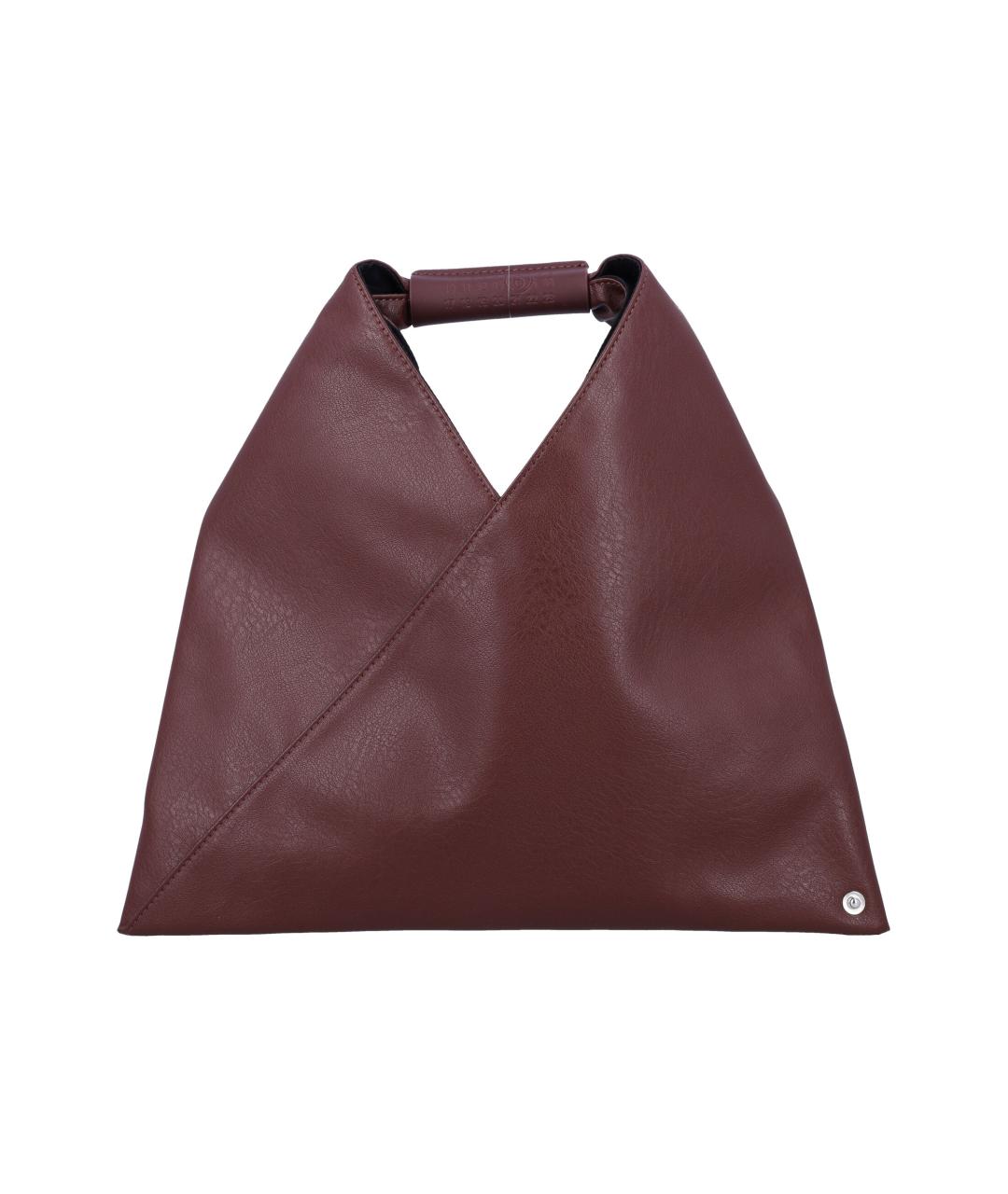 MM6 MAISON MARGIELA Бордовая сумка тоут из искусственной кожи, фото 1