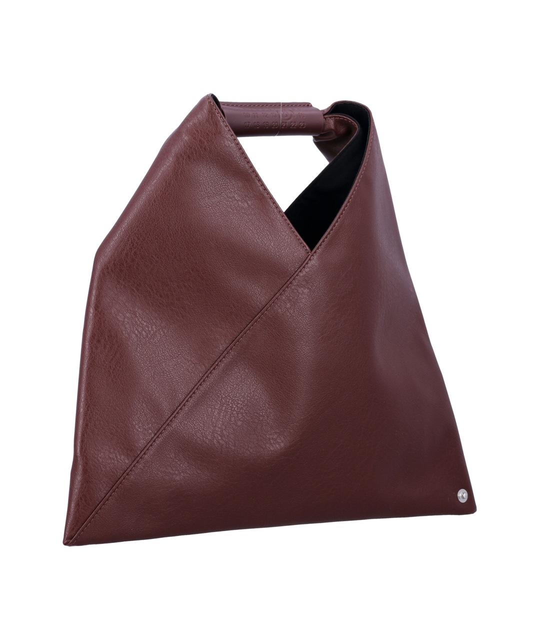 MM6 MAISON MARGIELA Бордовая сумка тоут из искусственной кожи, фото 2