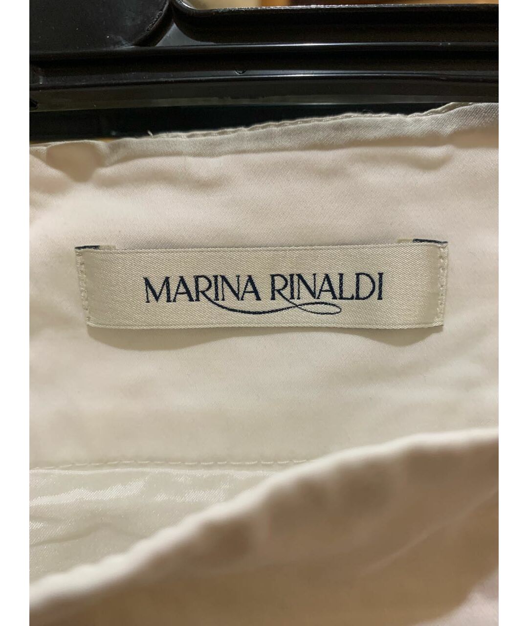 MARINA RINALDI Белая хлопко-эластановая юбка миди, фото 3