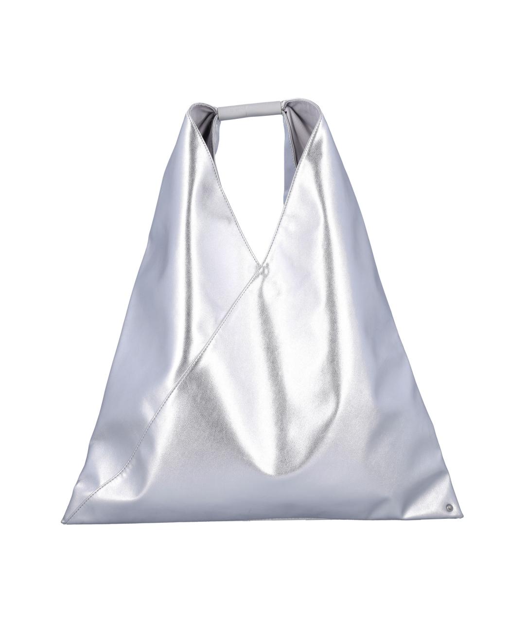 MM6 MAISON MARGIELA Серебряная сумка тоут из искусственной кожи, фото 1