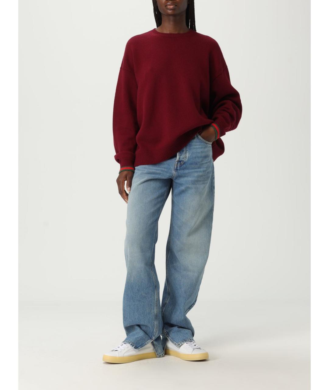 GUCCI Голубые хлопковые прямые джинсы, фото 3