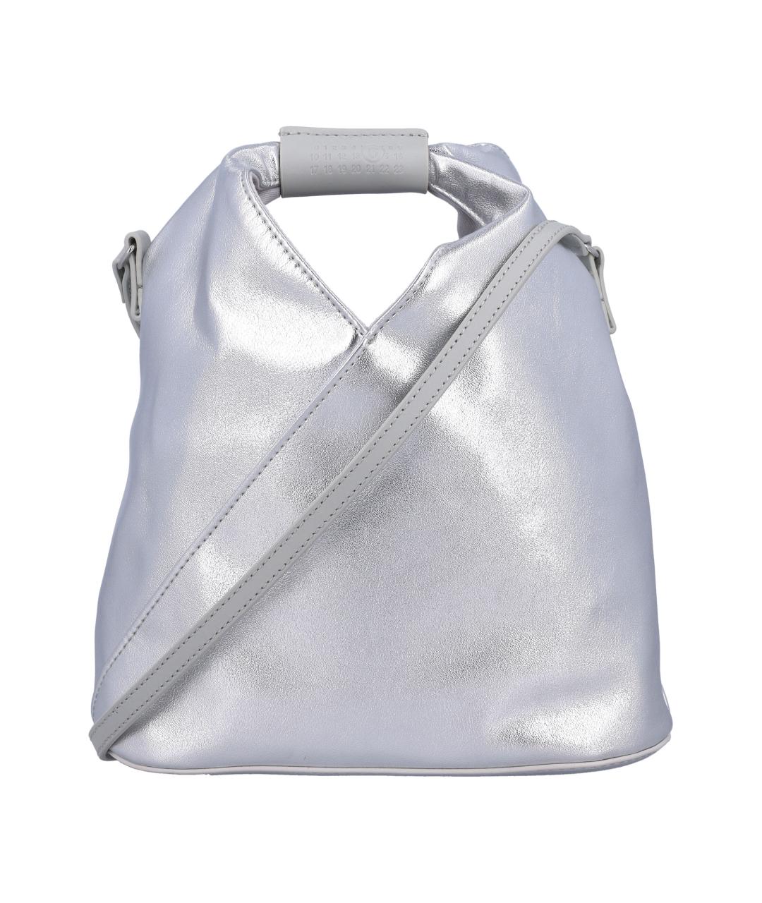 MM6 MAISON MARGIELA Серебряная сумка тоут из искусственной кожи, фото 1