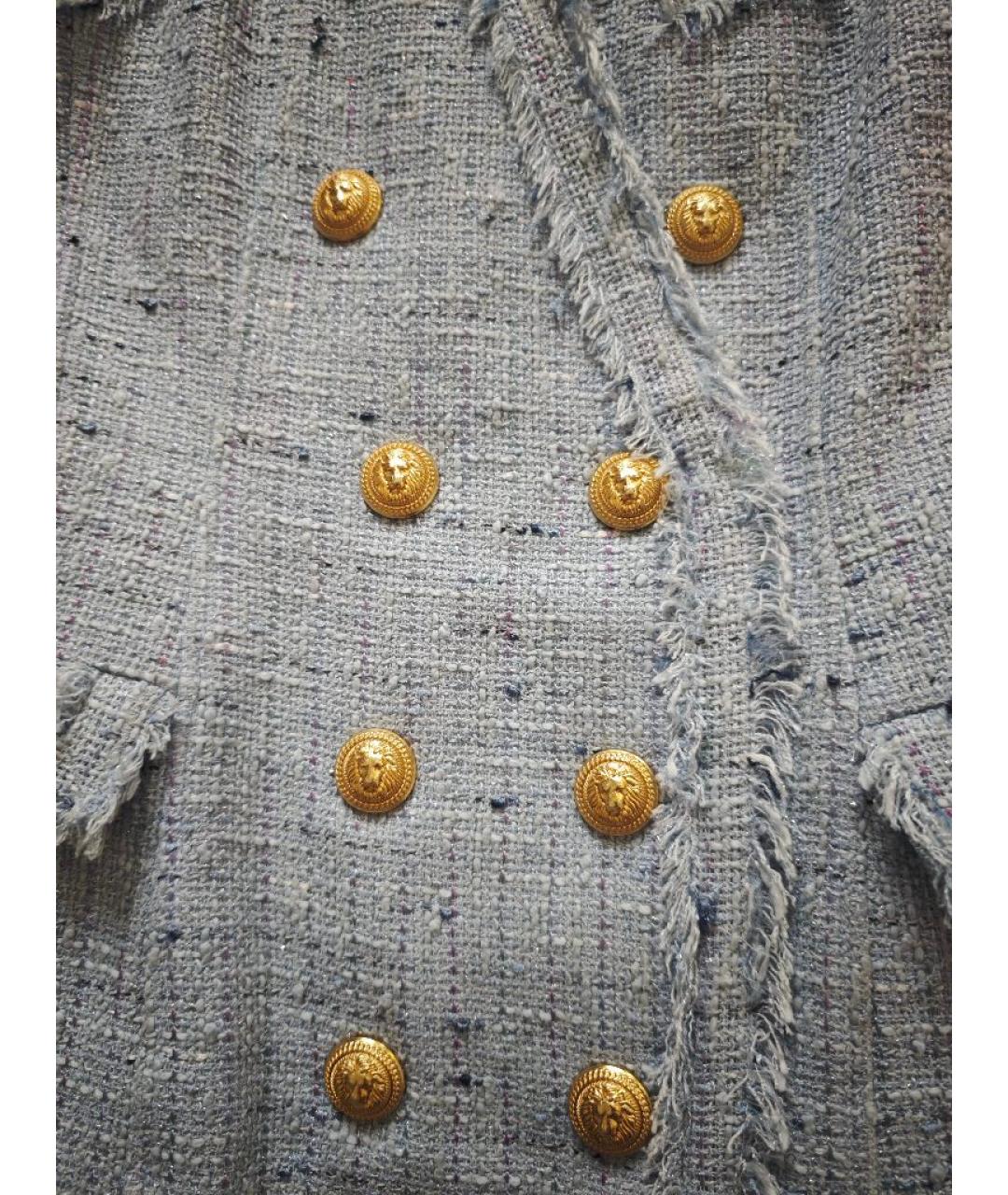 BALMAIN Голубое хлопковое повседневное платье, фото 3