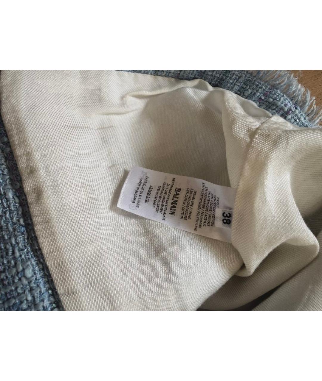 BALMAIN Голубое хлопковое повседневное платье, фото 4