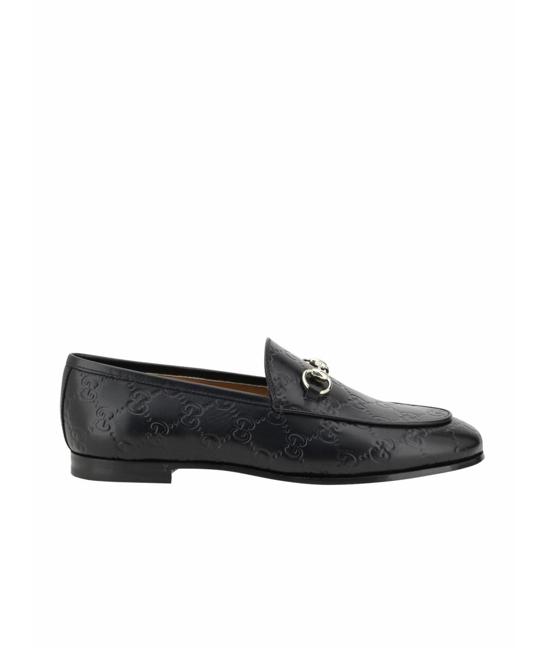 GUCCI Черные кожаные лоферы, фото 1