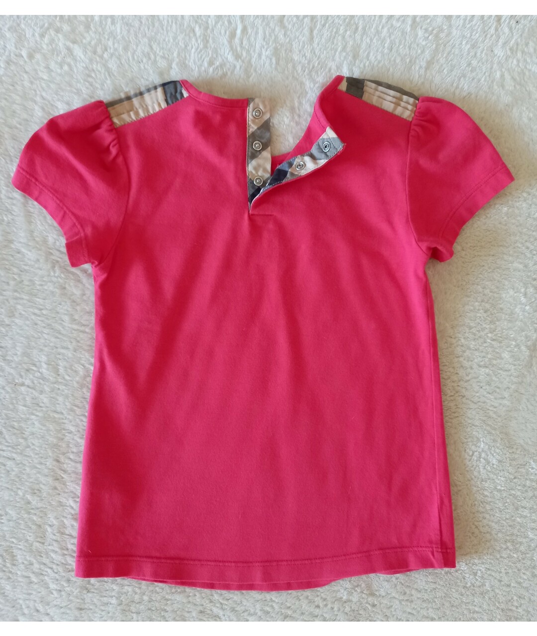 BURBERRY KIDS Красный хлопковый футболка / топ, фото 4