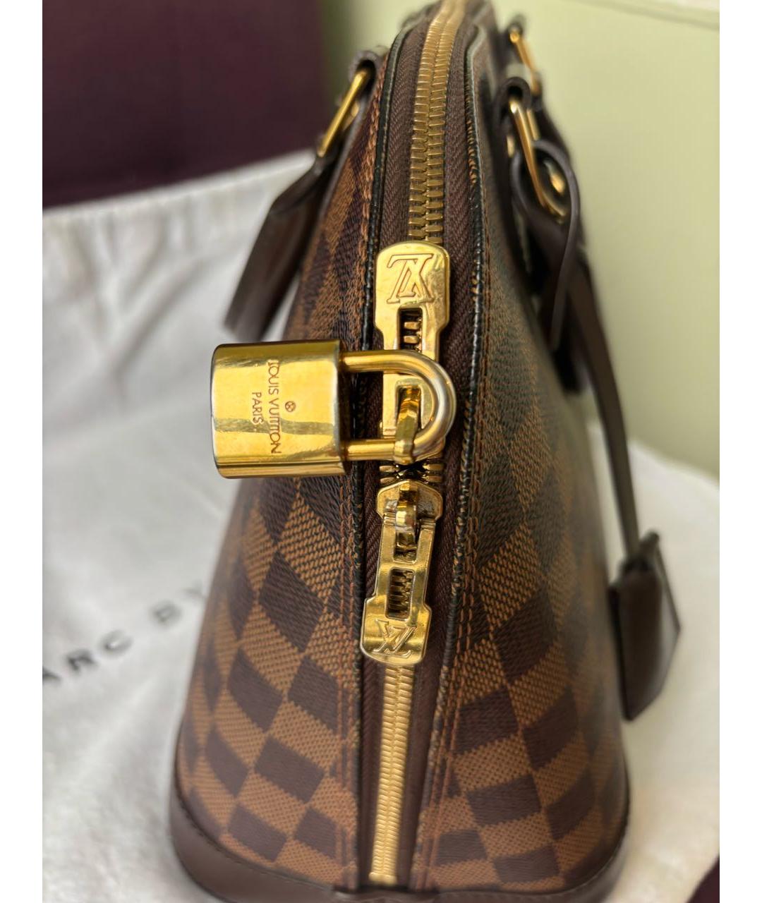 LOUIS VUITTON Коричневая сумка с короткими ручками из искусственной кожи, фото 6