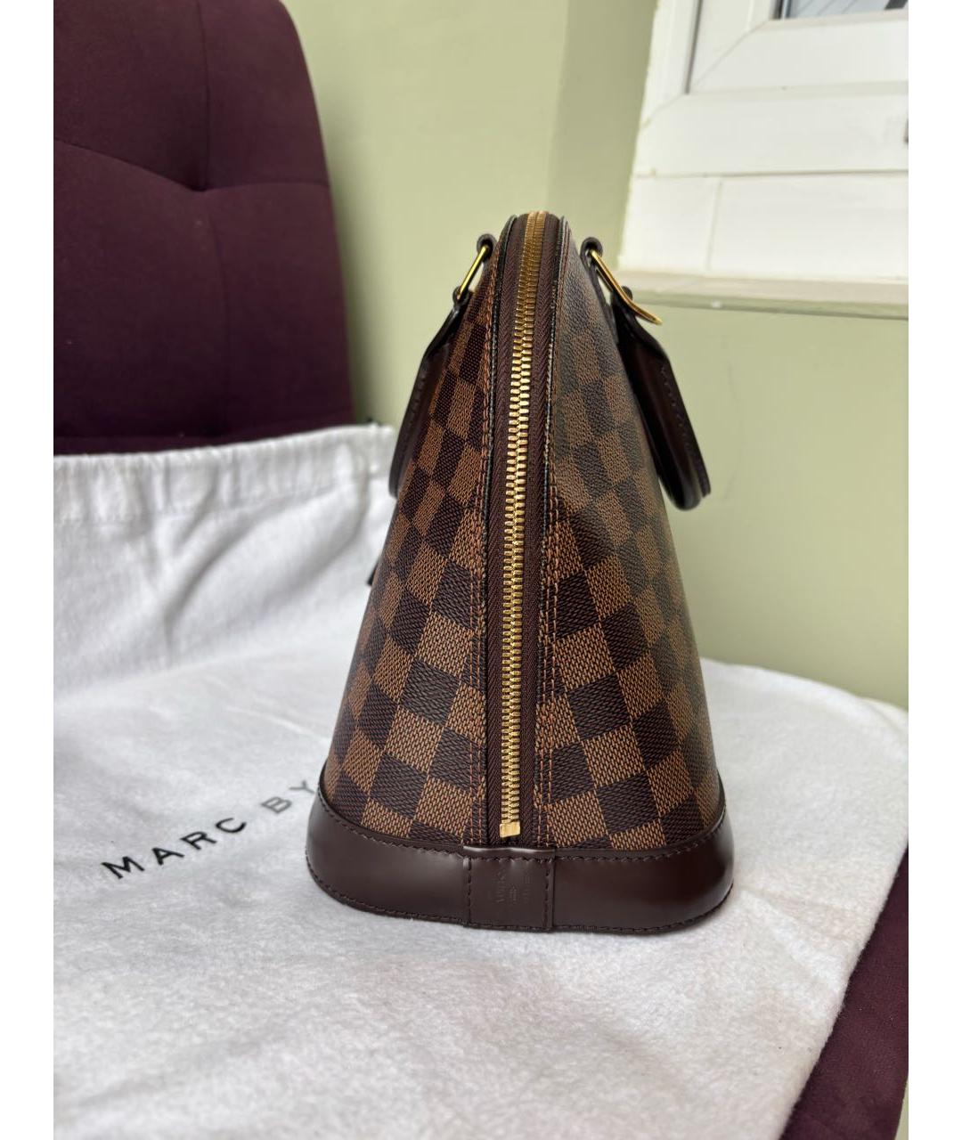 LOUIS VUITTON Коричневая сумка с короткими ручками из искусственной кожи, фото 2