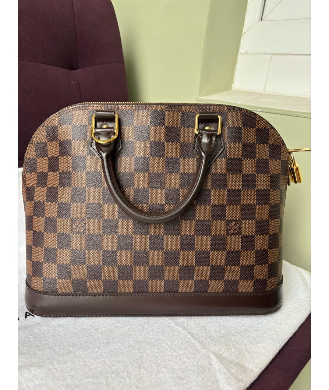 LOUIS VUITTON Коричневая сумка с короткими ручками из искусственной кожи, фото 4