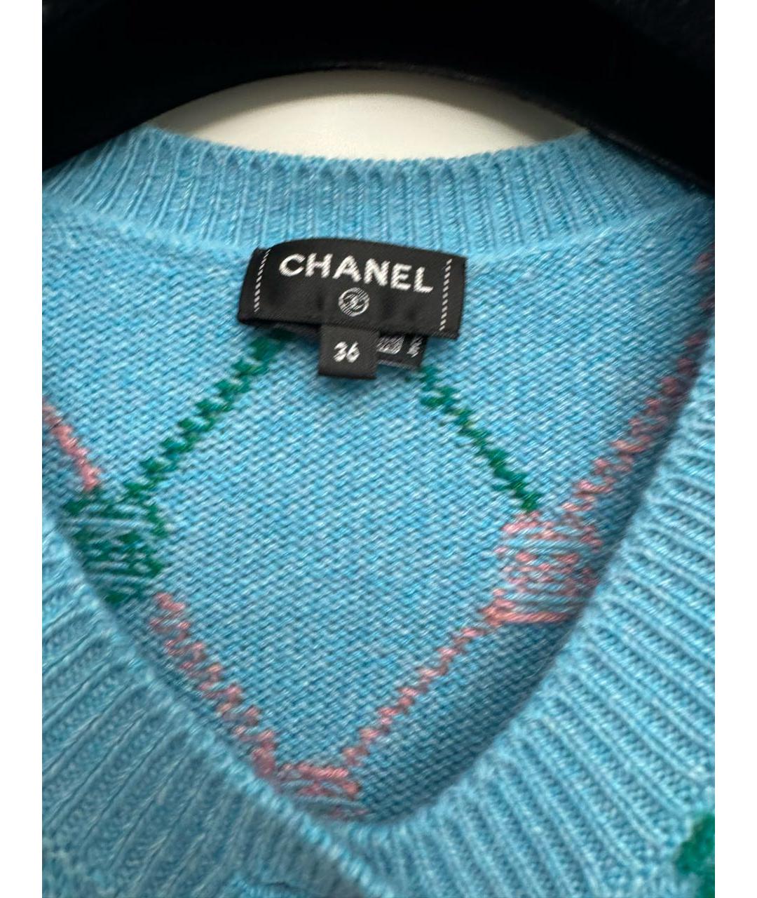 CHANEL Бирюзовый кашемировый кардиган, фото 2