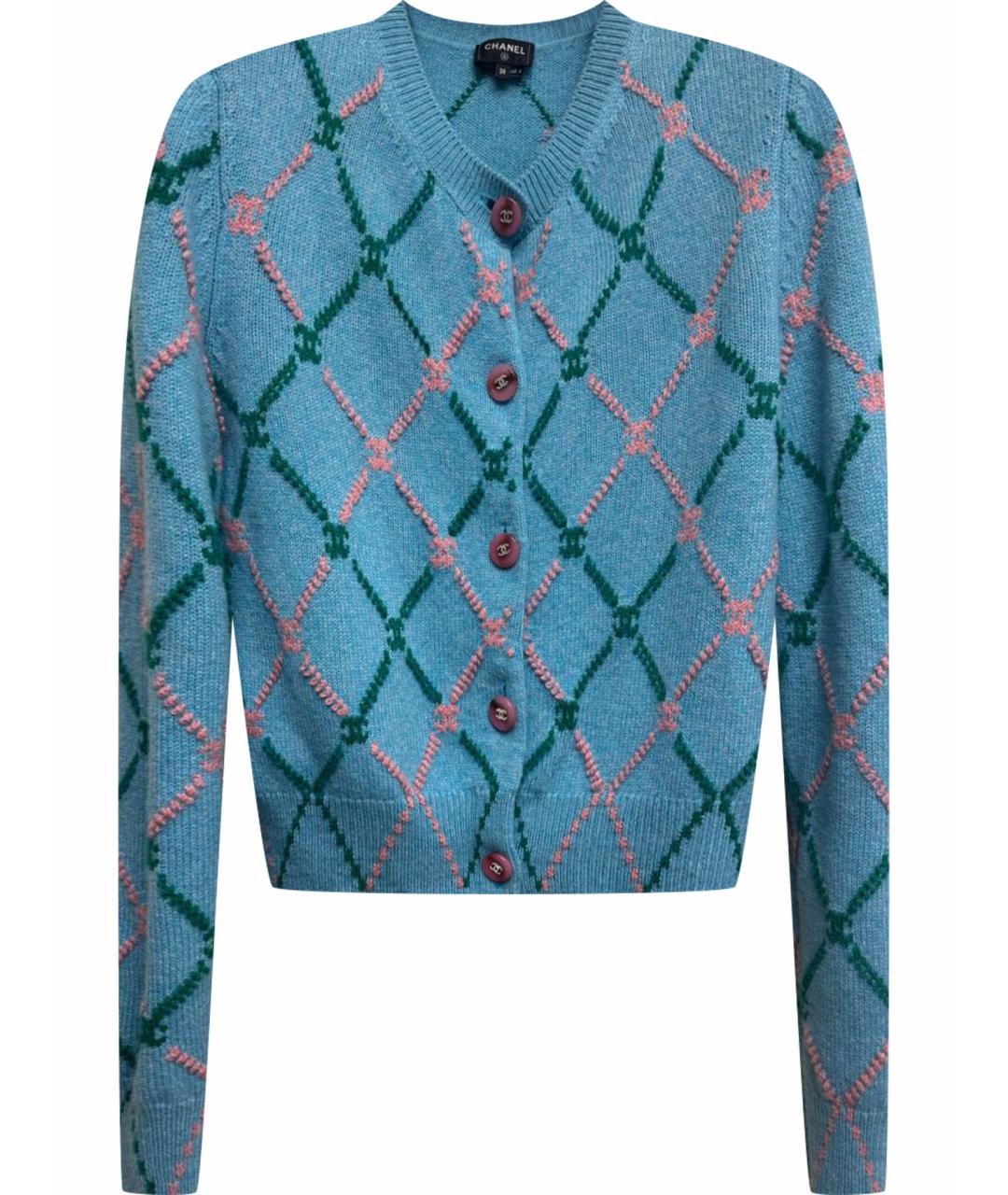 CHANEL Бирюзовый кашемировый кардиган, фото 1