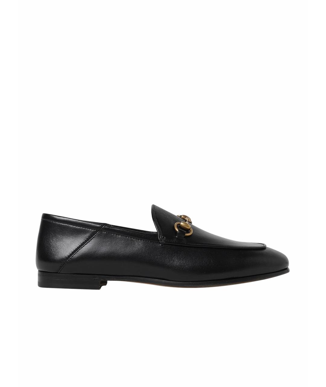 GUCCI Черные кожаные лоферы, фото 1