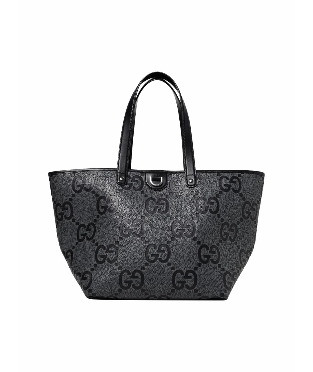 GUCCI Черная кожаная сумка тоут, фото 1