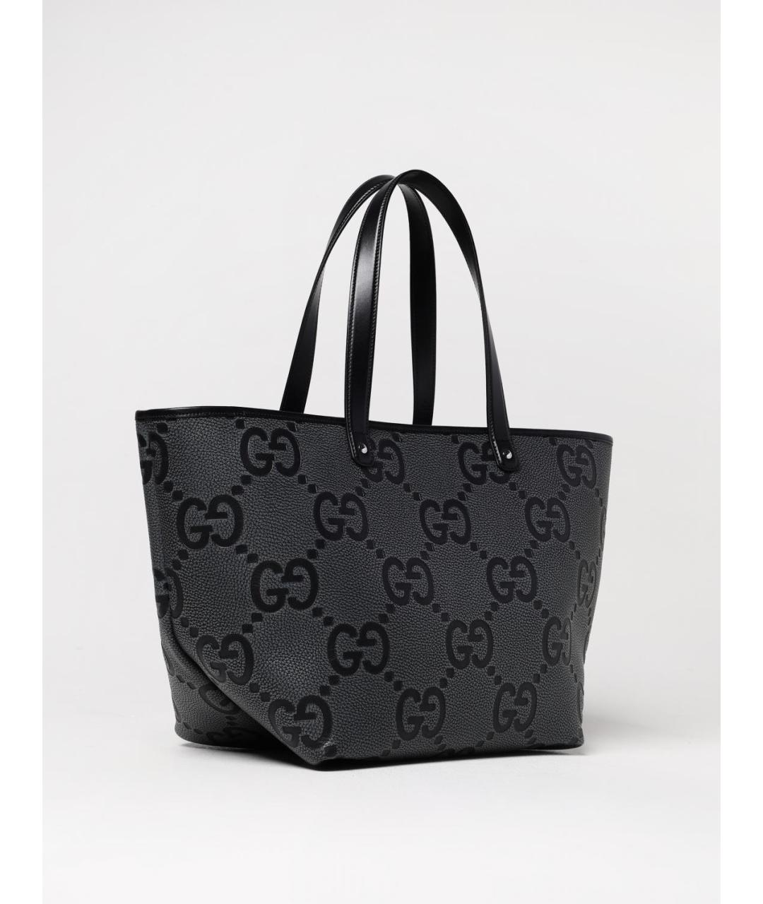 GUCCI Черная кожаная сумка тоут, фото 3