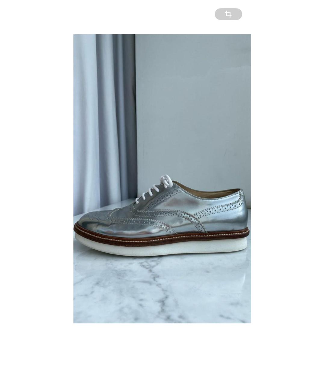 TOD'S Серебряные кожаные брогги и оксфорды, фото 8