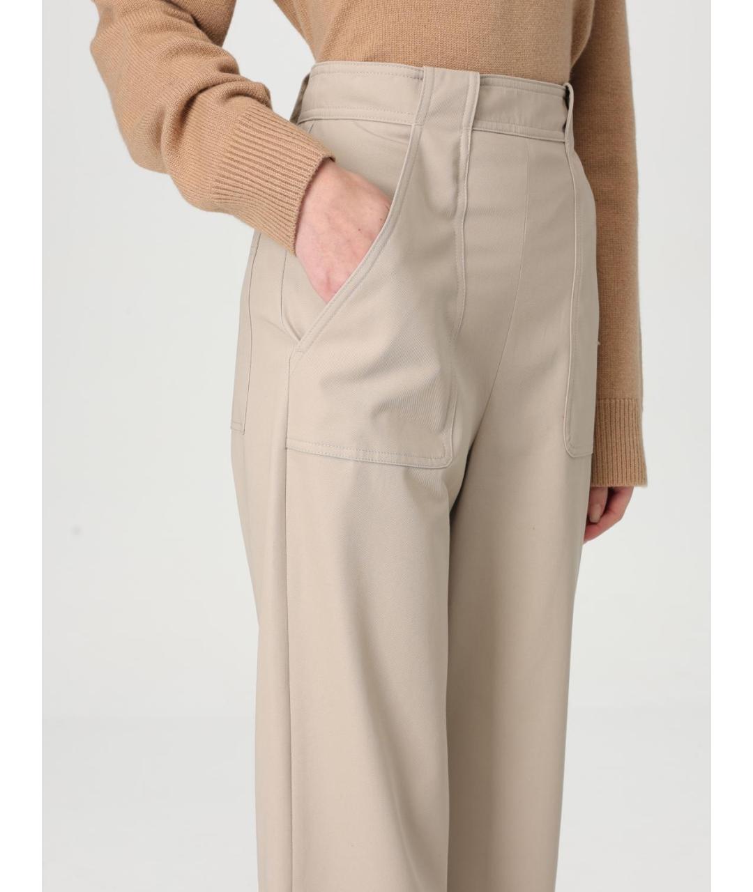 MAX MARA Бежевые прямые брюки, фото 5