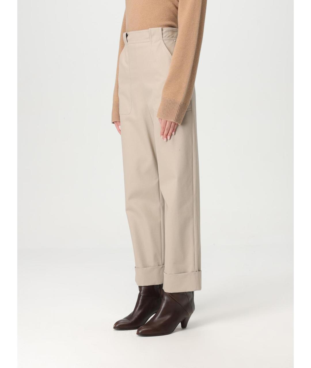 MAX MARA Бежевые прямые брюки, фото 4