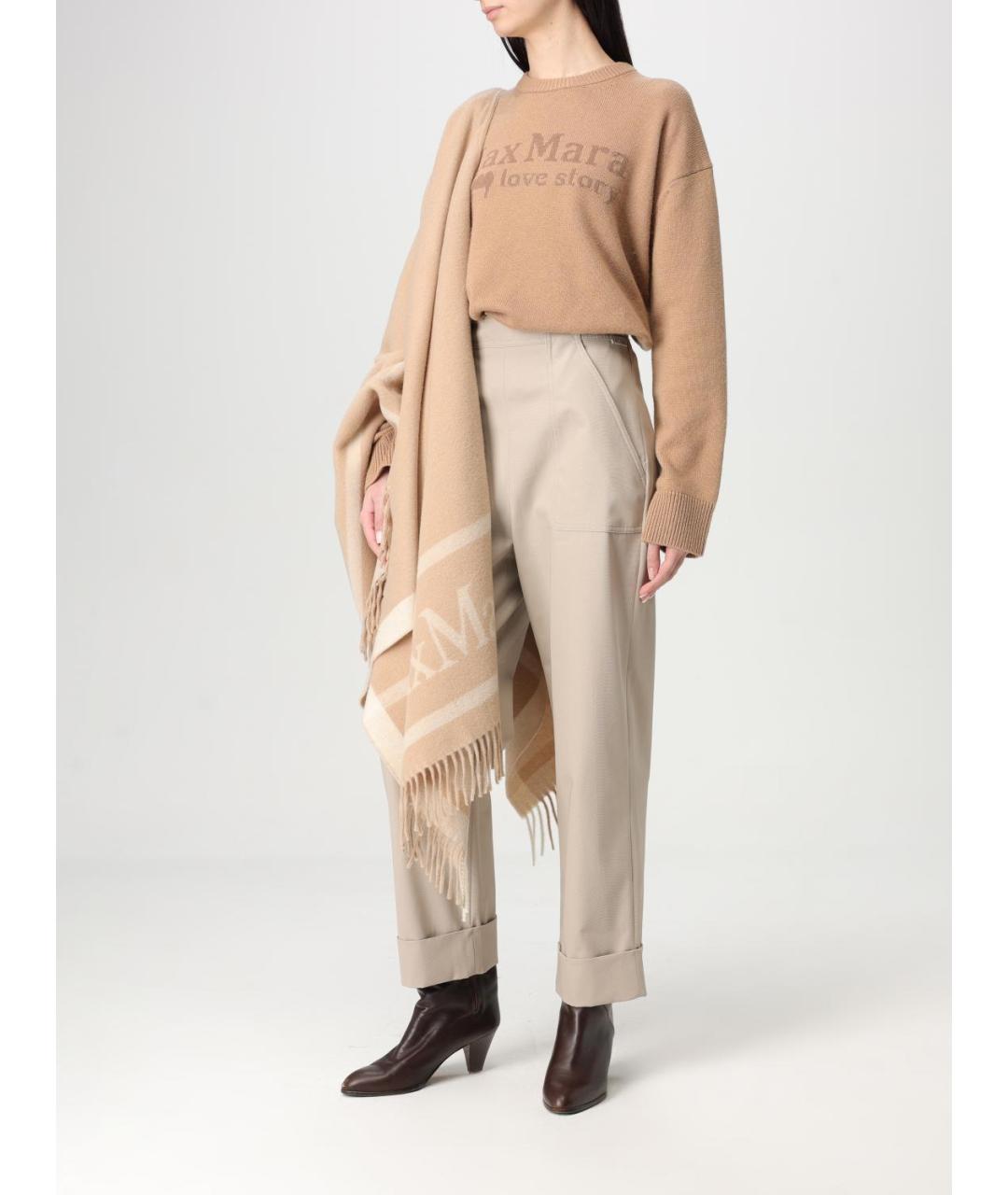 MAX MARA Бежевые прямые брюки, фото 2