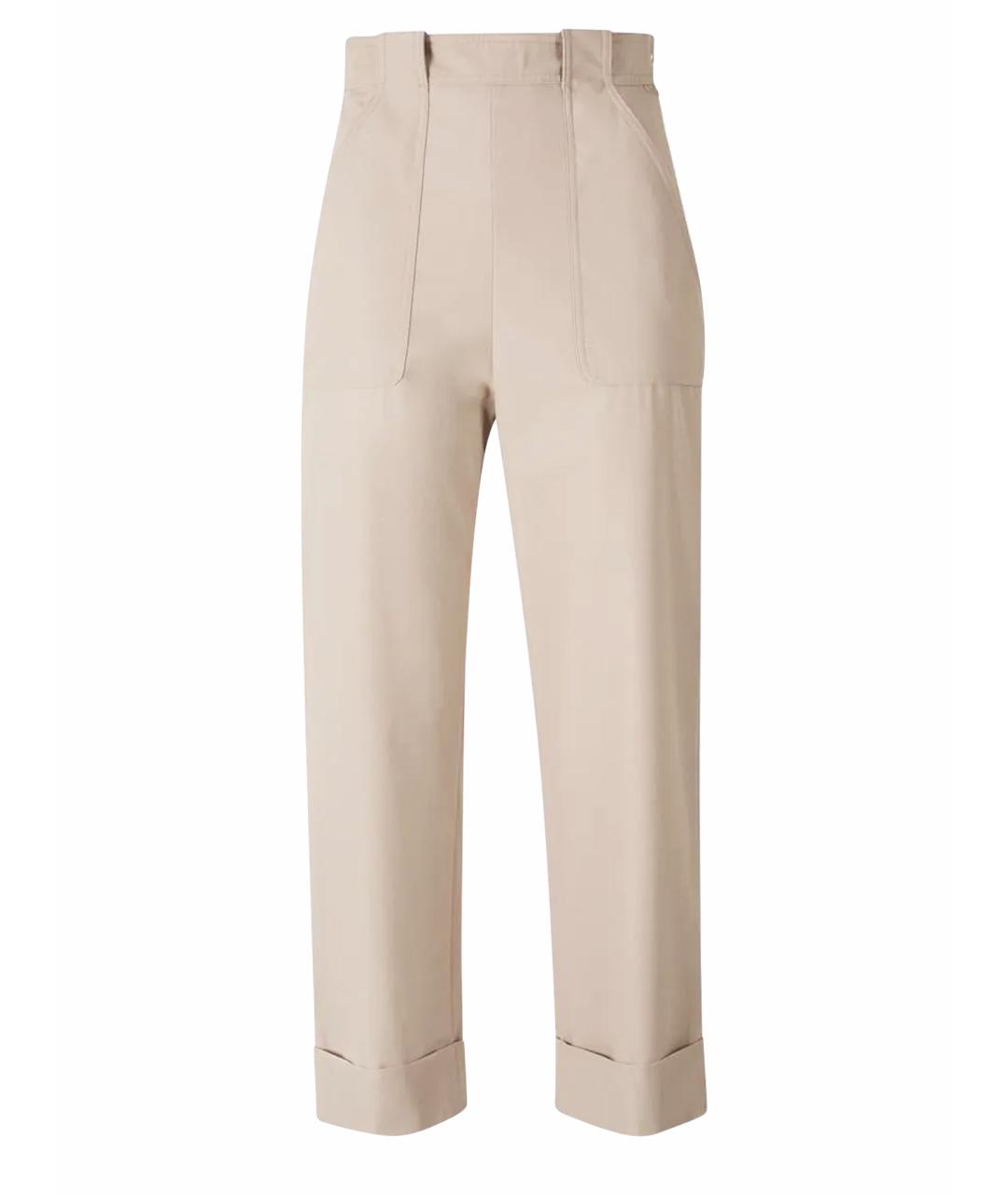 MAX MARA Бежевые прямые брюки, фото 1