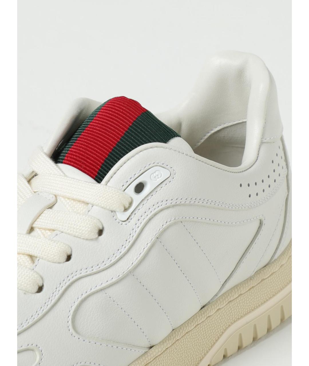 GUCCI Белые кожаные кеды, фото 4