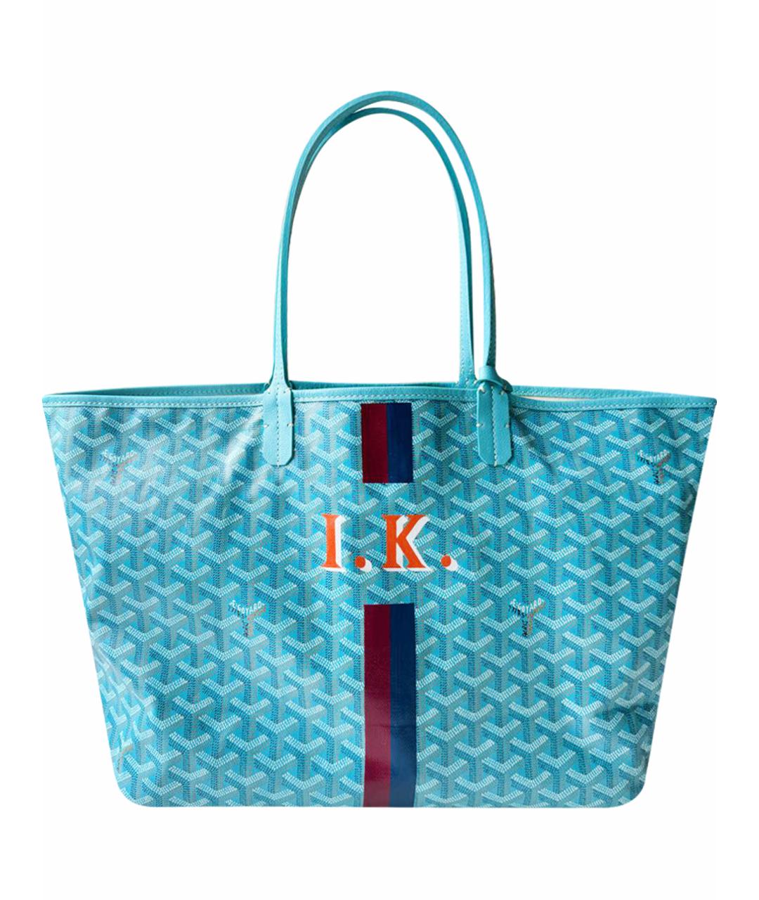 GOYARD Голубая кожаная сумка тоут, фото 1