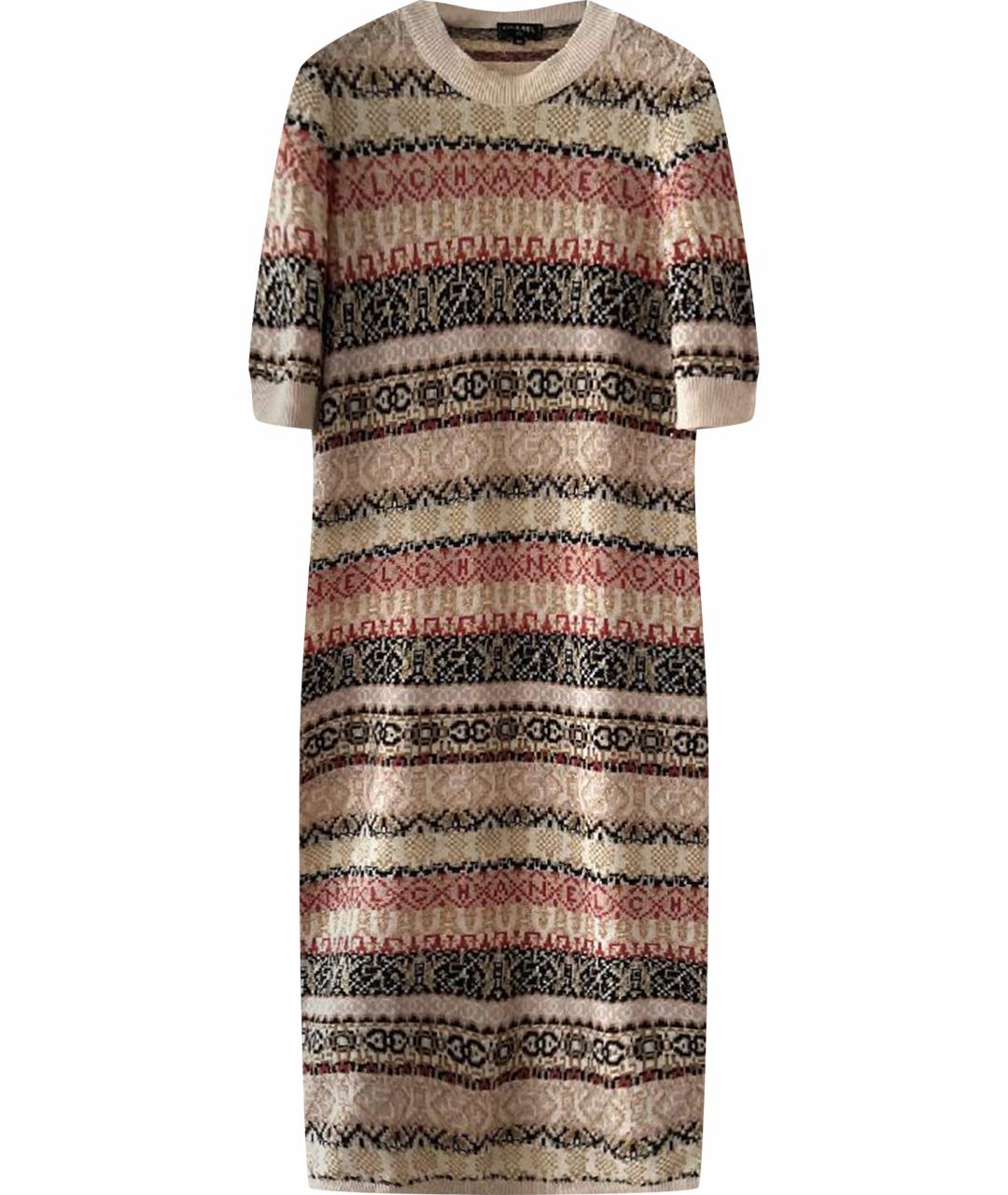 CHANEL Бежевое кашемировое повседневное платье, фото 1