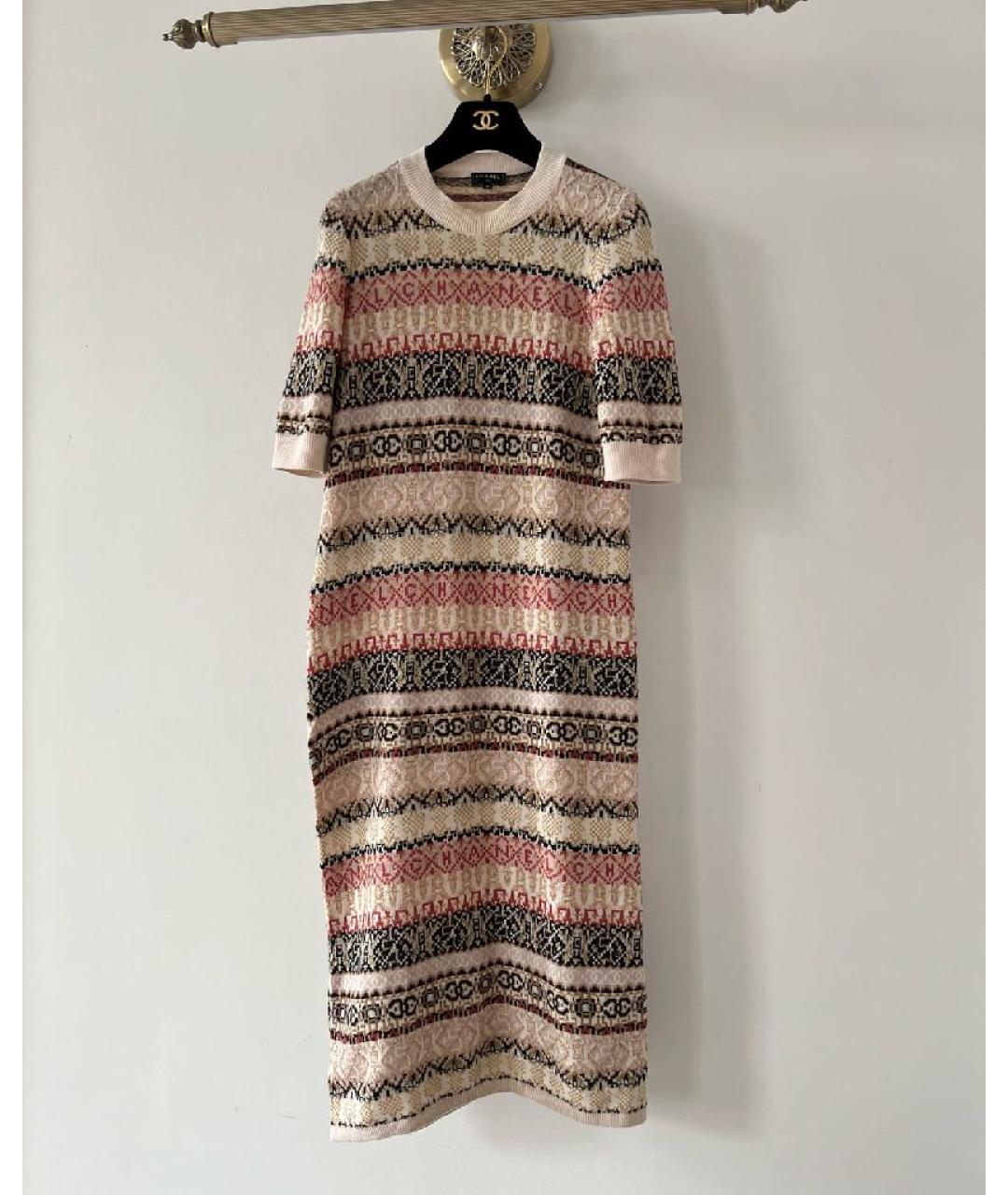 CHANEL Бежевое кашемировое повседневное платье, фото 10
