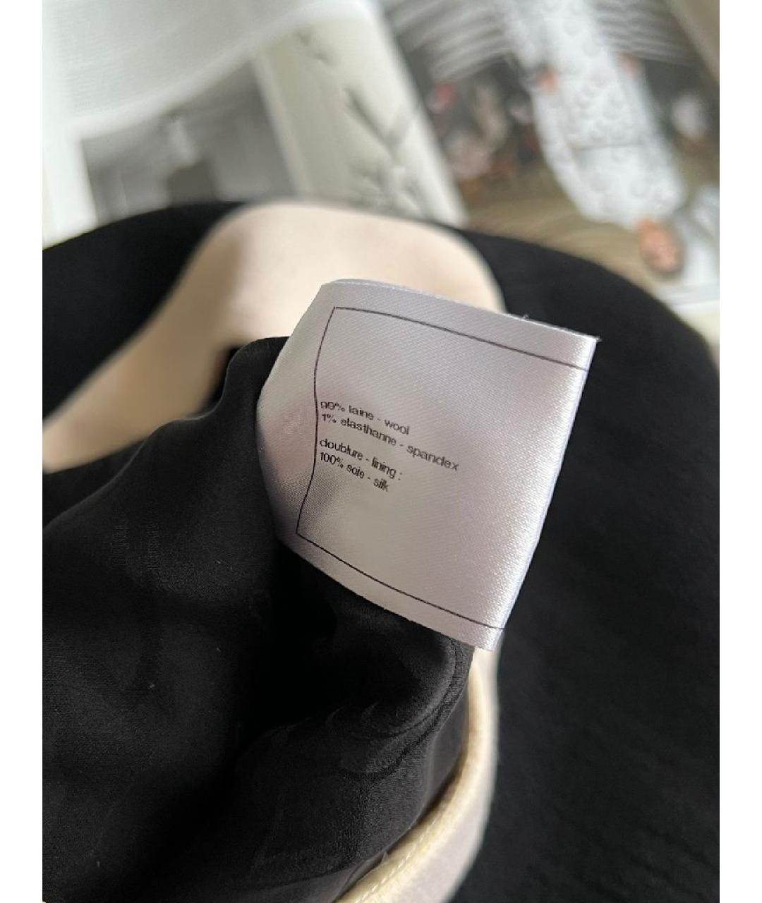 CHANEL Черное шерстяное повседневное платье, фото 8