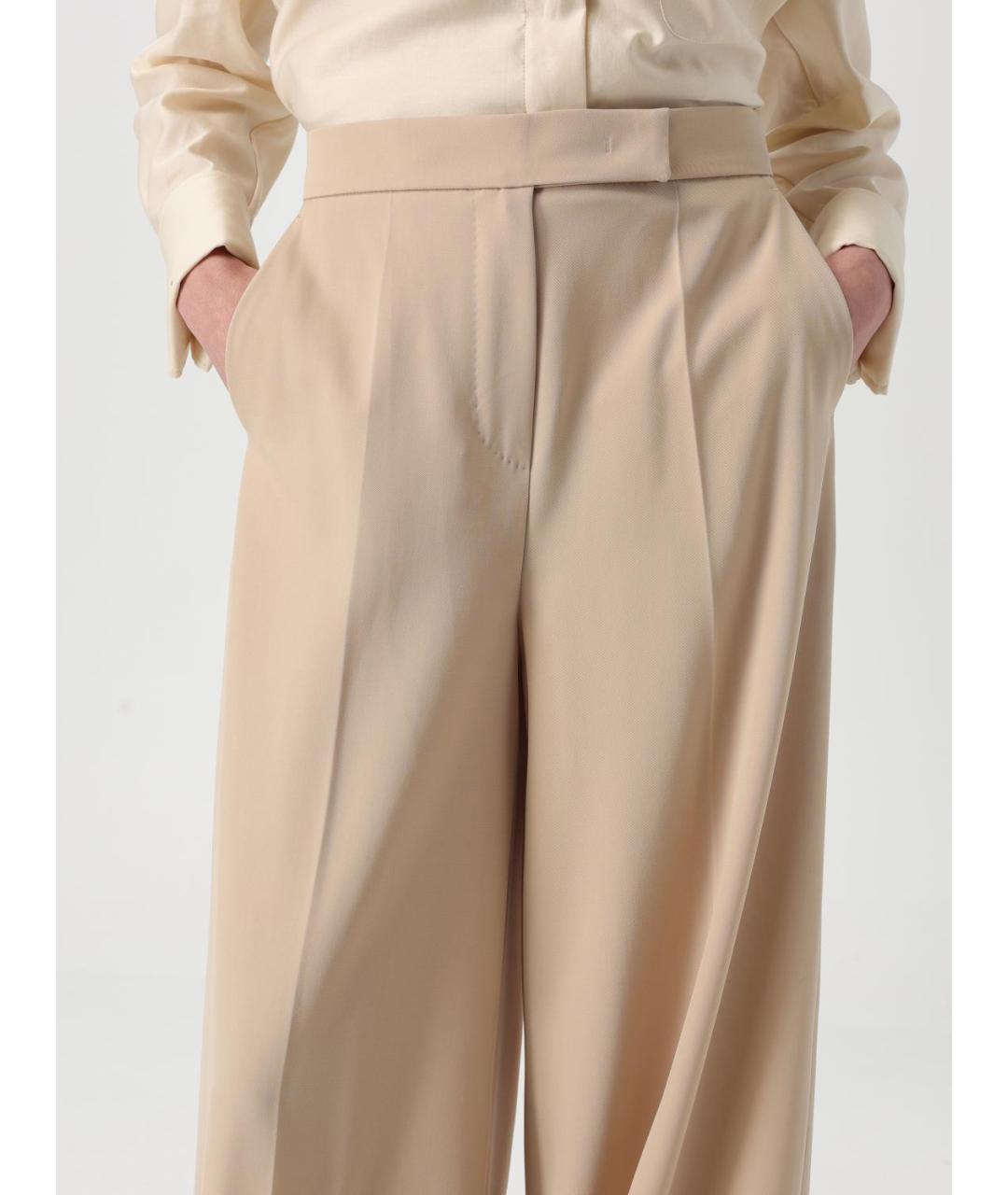 MAX MARA Бежевые прямые брюки, фото 6