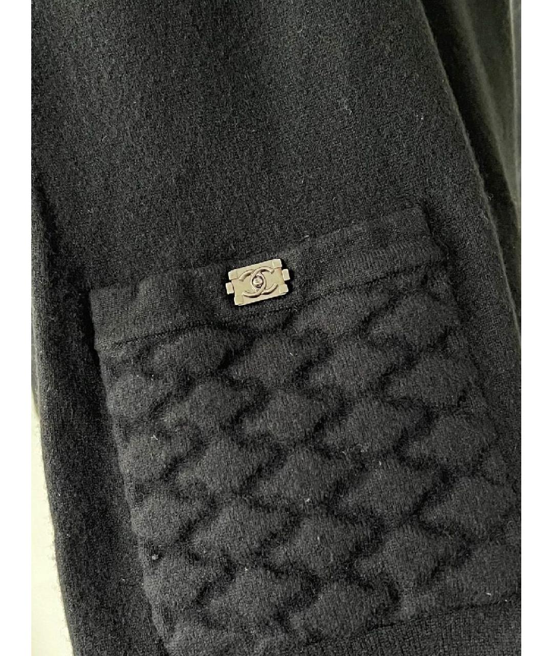 CHANEL Черное кашемировое повседневное платье, фото 4