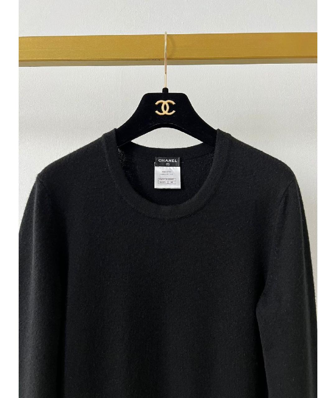 CHANEL Черное кашемировое повседневное платье, фото 3