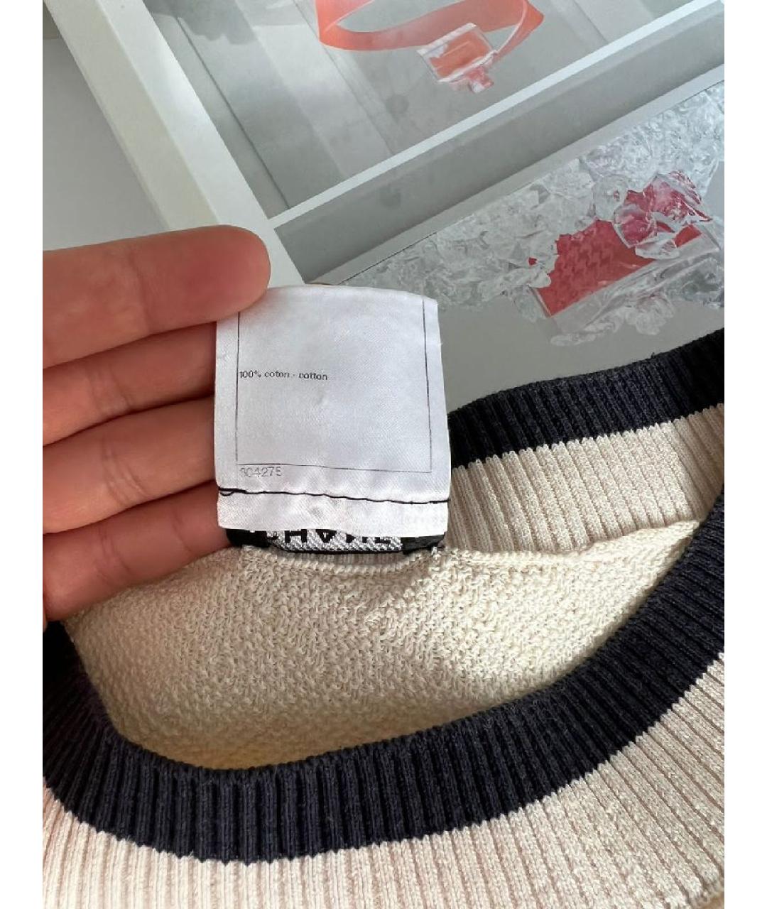 CHANEL Бежевое хлопковое повседневное платье, фото 8