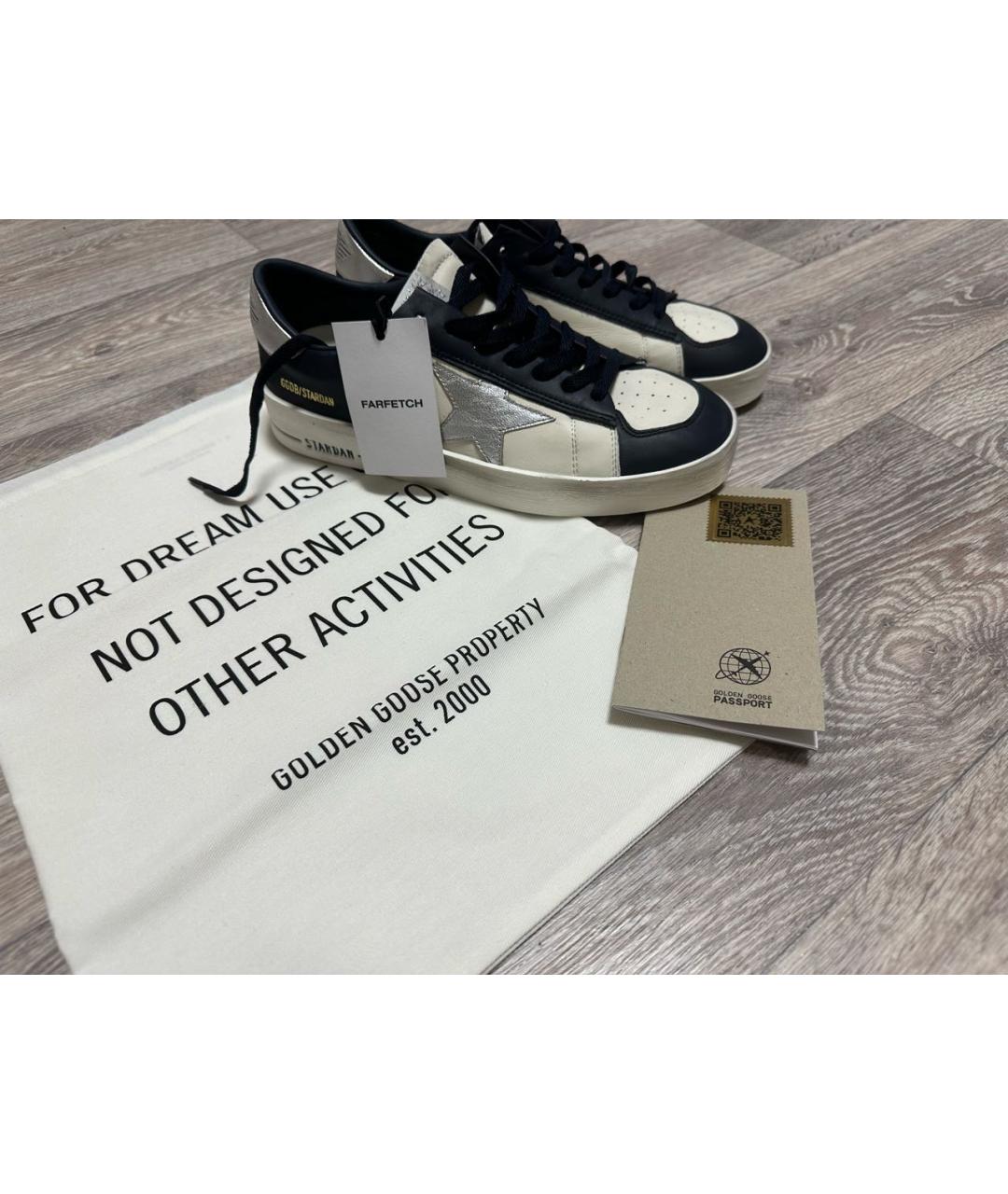GOLDEN GOOSE DELUXE BRAND Темно-синие кожаные кеды, фото 3