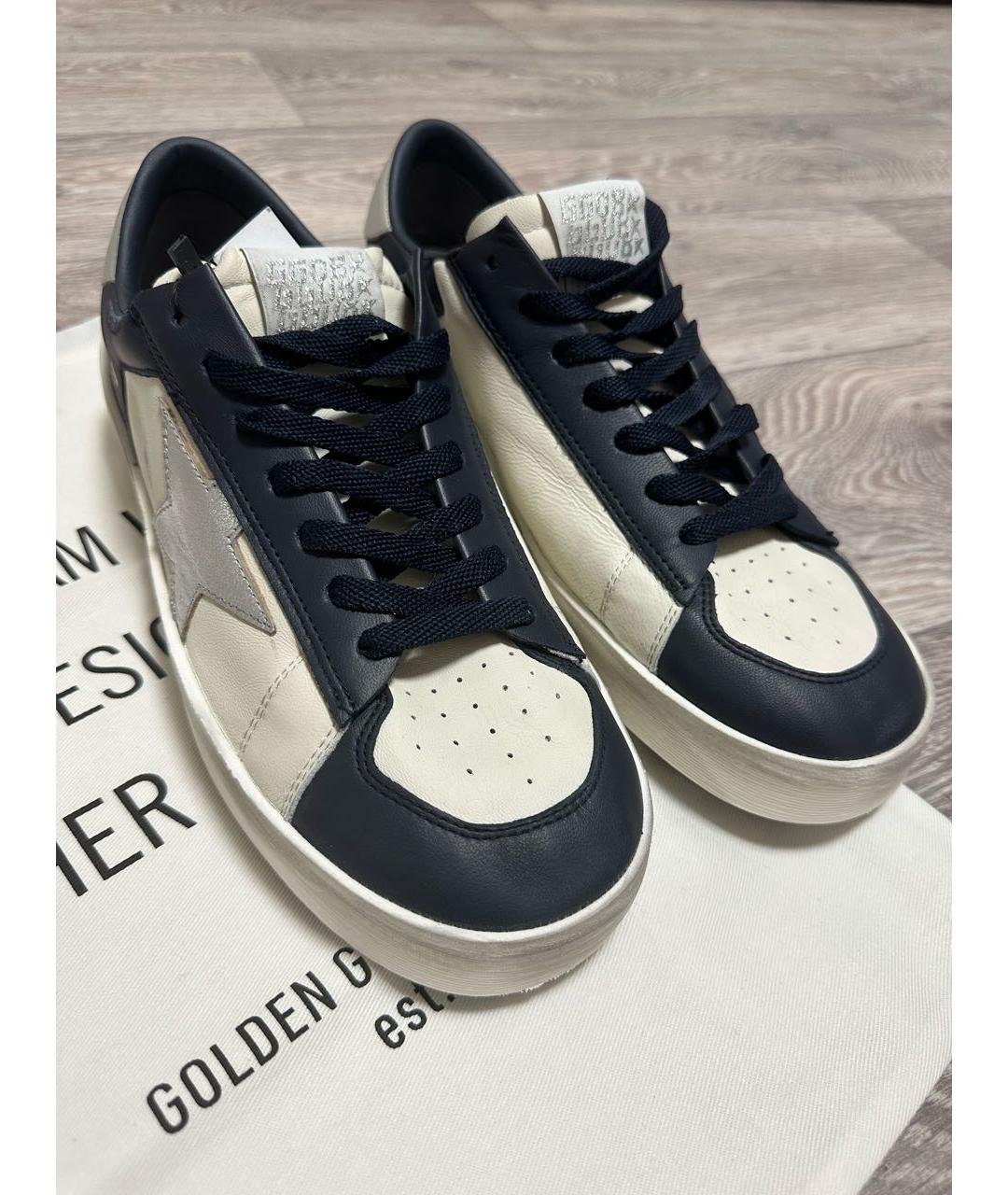 GOLDEN GOOSE DELUXE BRAND Темно-синие кожаные кеды, фото 4