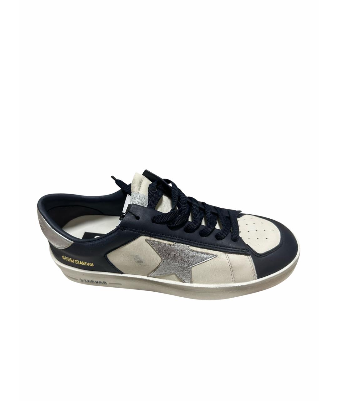 GOLDEN GOOSE DELUXE BRAND Темно-синие кожаные кеды, фото 1