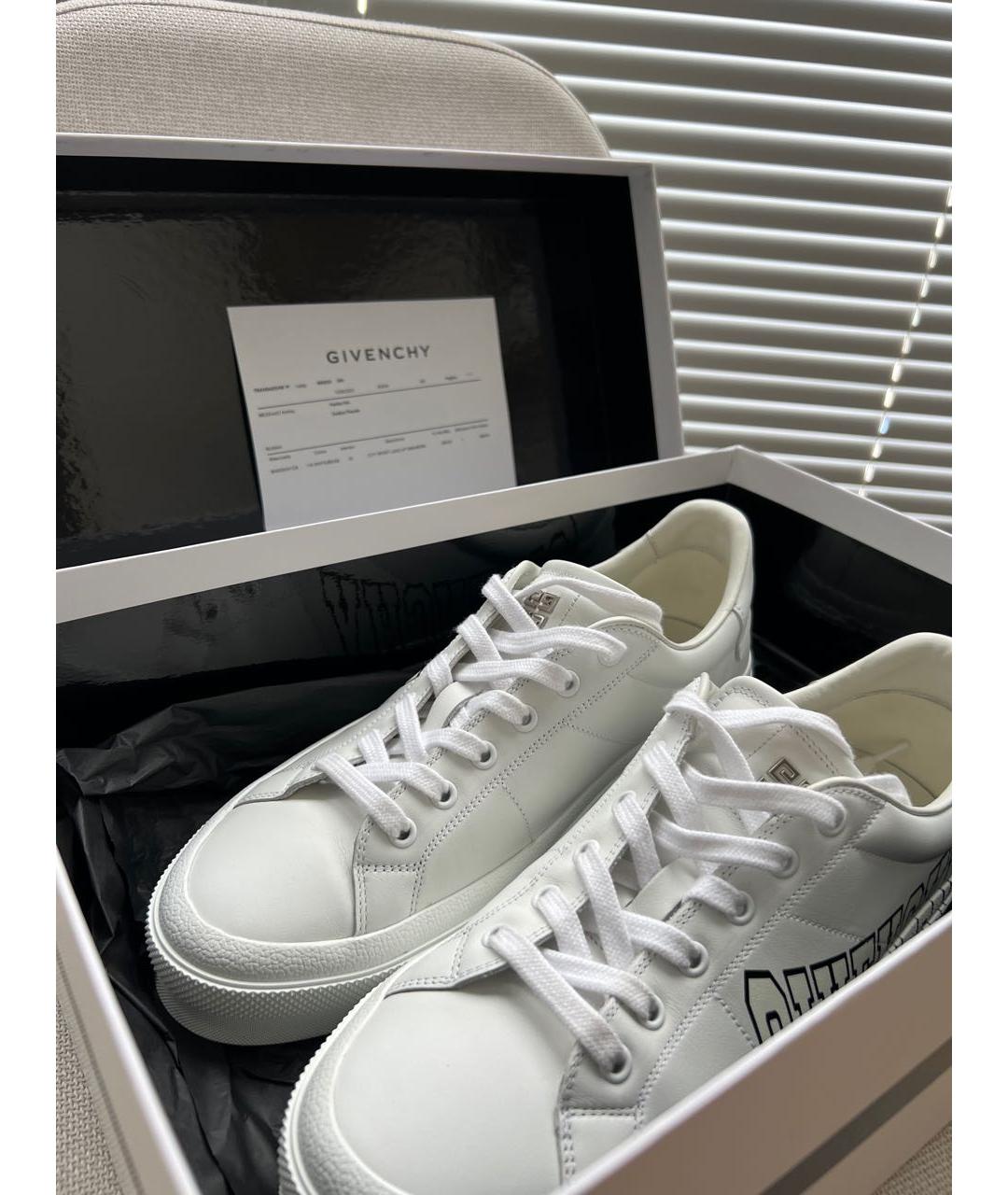 GIVENCHY Белые кожаные низкие кроссовки / кеды, фото 7