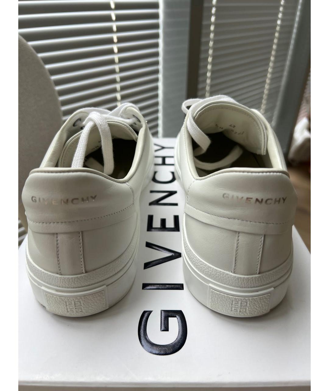 GIVENCHY Белые кожаные низкие кроссовки / кеды, фото 4