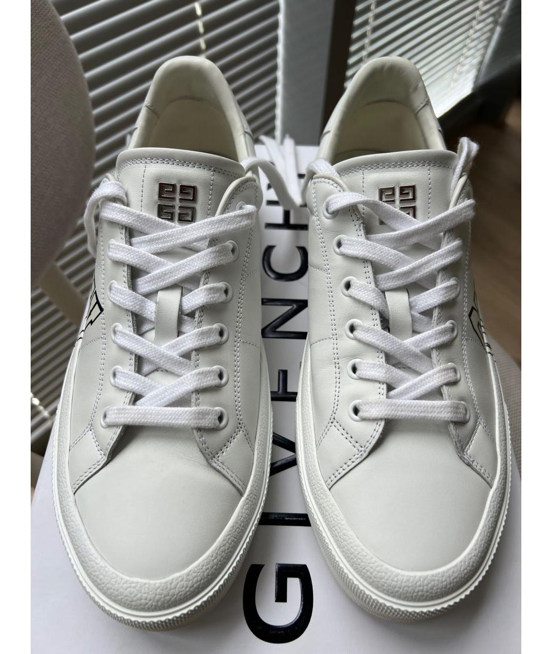 GIVENCHY Белые кожаные низкие кроссовки / кеды, фото 8