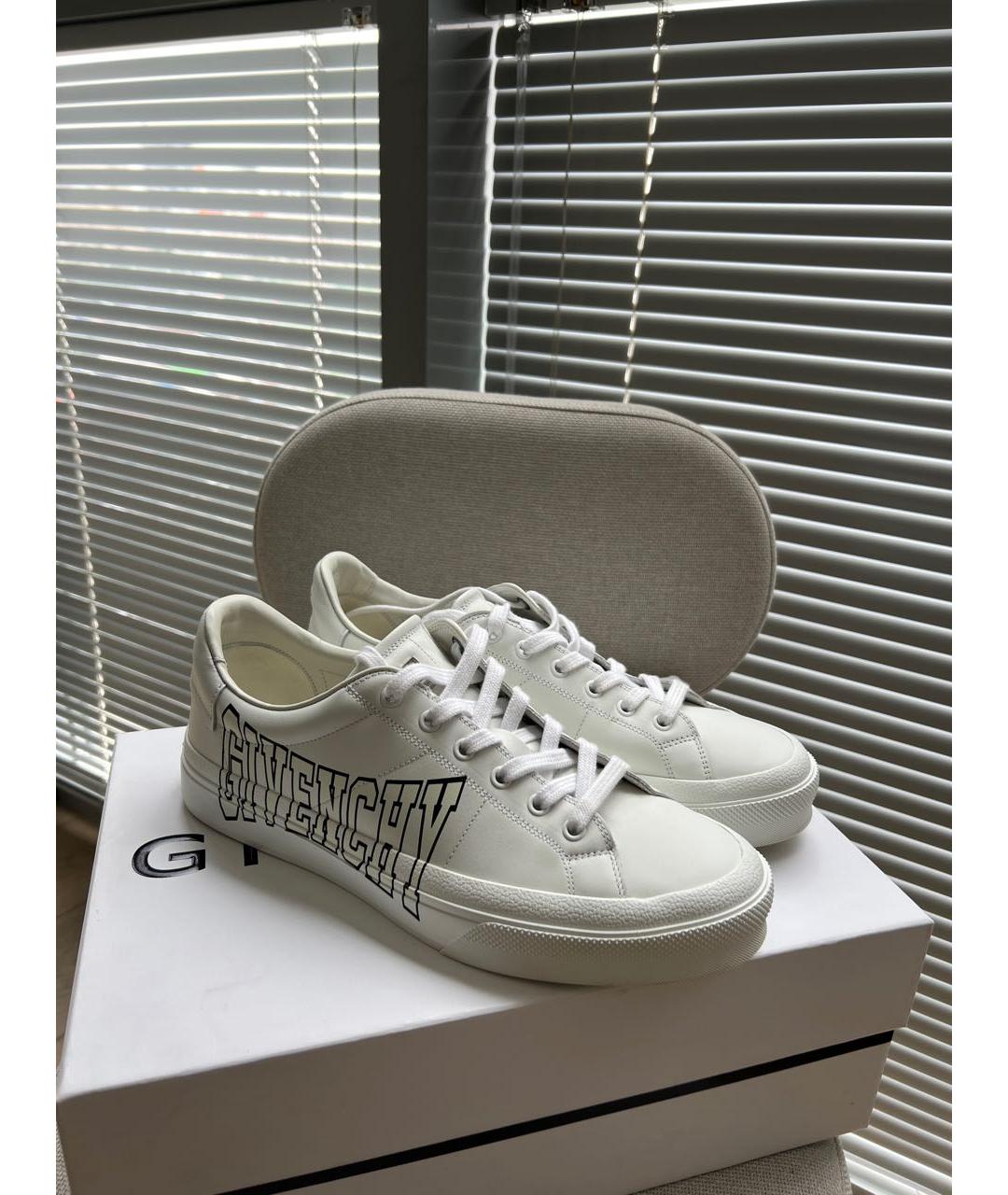 GIVENCHY Белые кожаные низкие кроссовки / кеды, фото 6