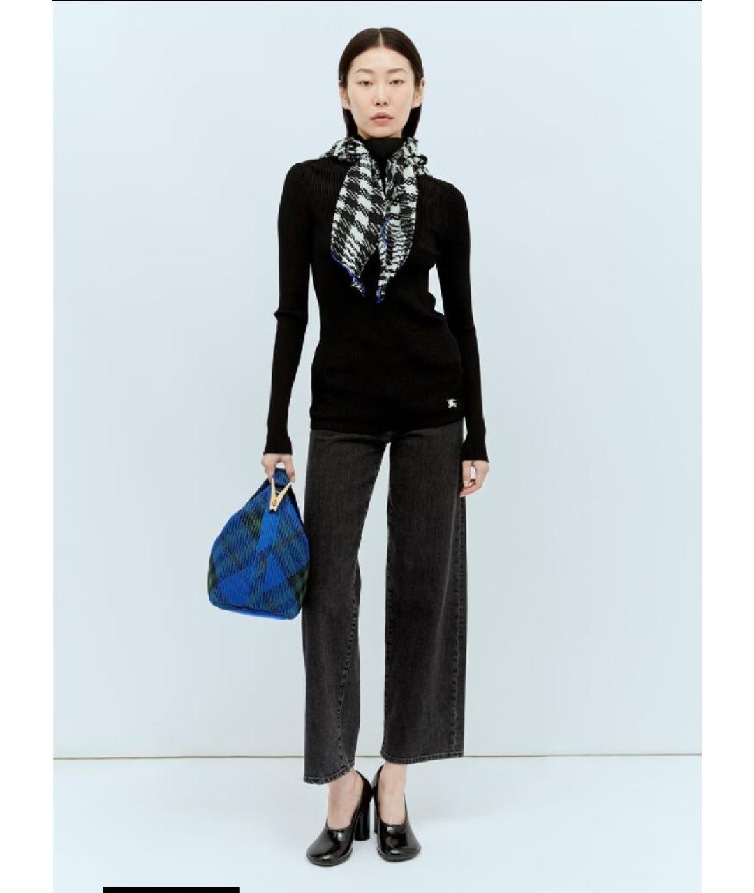 BURBERRY Темно-синяя тканевая сумка с короткими ручками, фото 8