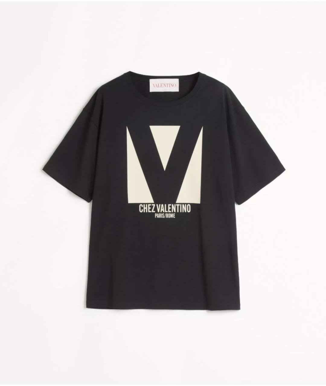 VALENTINO Черная хлопковая футболка, фото 7
