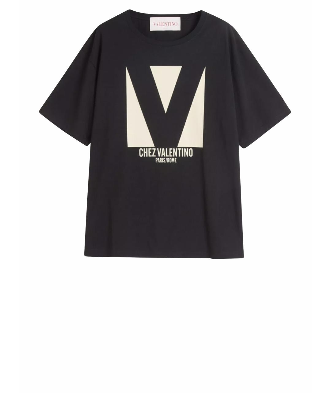VALENTINO Черная хлопковая футболка, фото 1